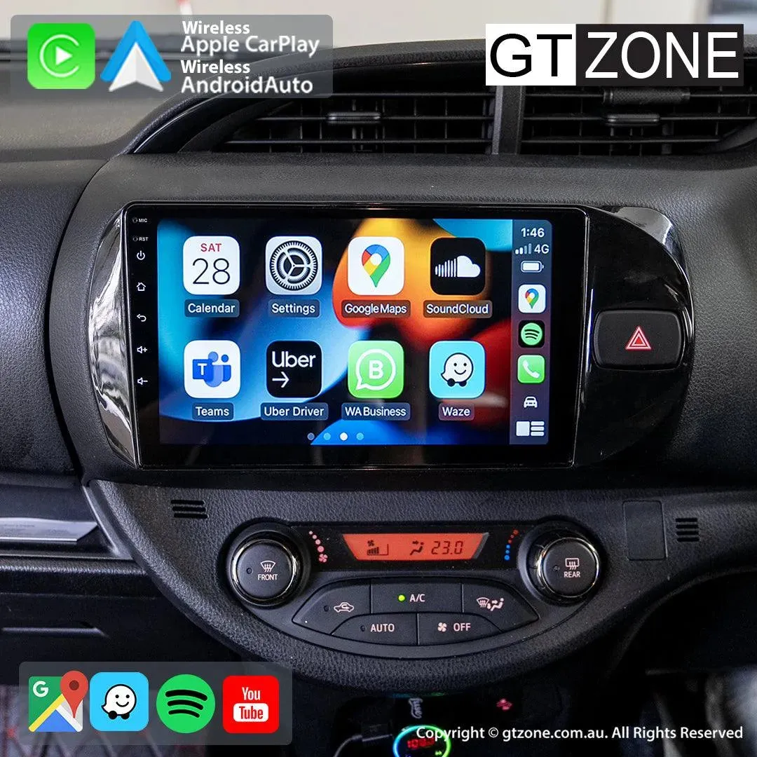 Toyota Yaris Vitz Head Unit Upgrade Kit 9 inci dengan Apple CarPlay dan Android Auto di Joy368